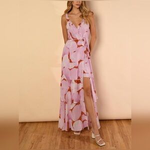 Hutch Tiered Chiffon Georgia Wrap Dress Size Medium